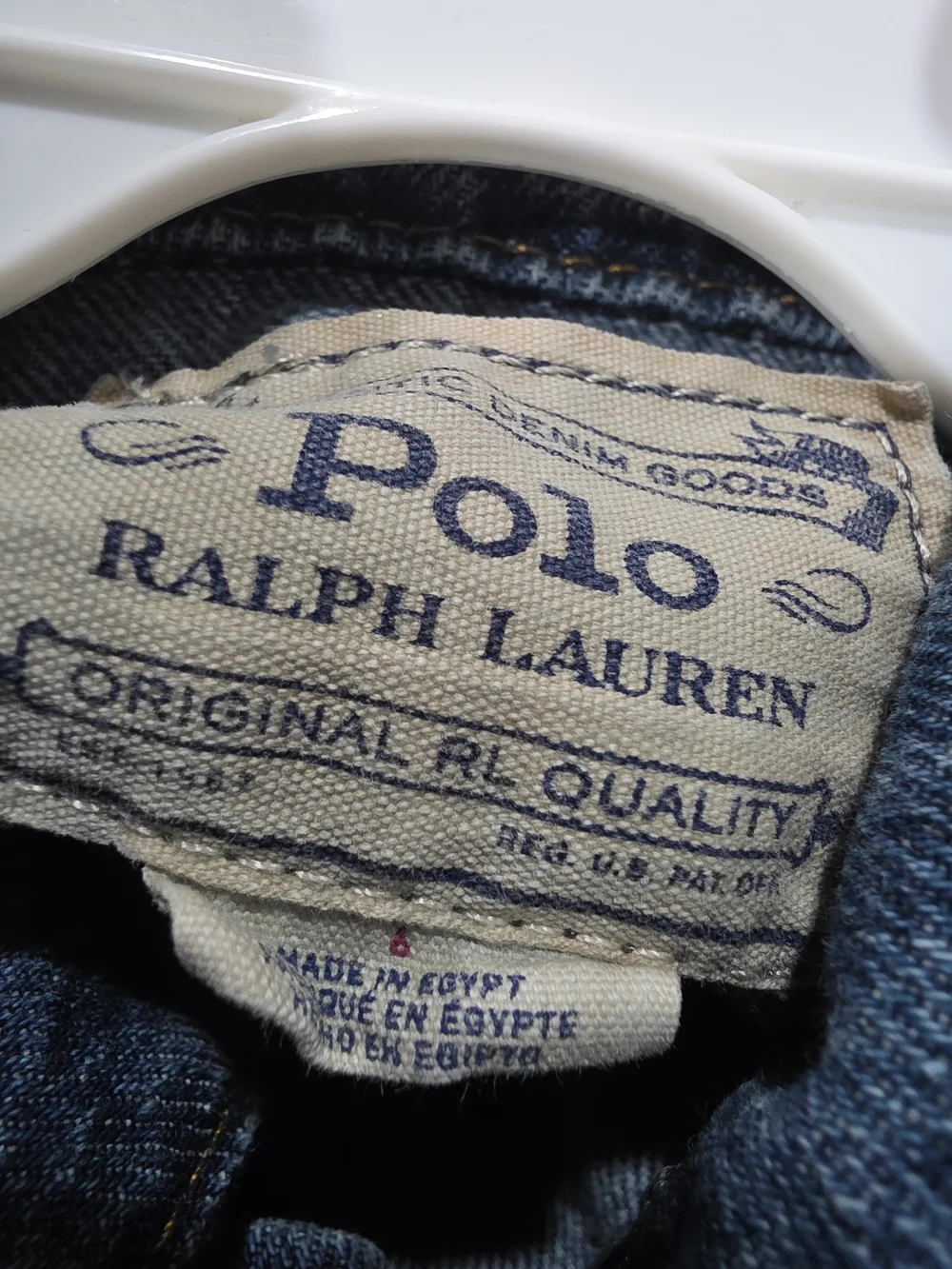Polo by Ralph Lauren Trucker Denim Jacket with American Flag Patch